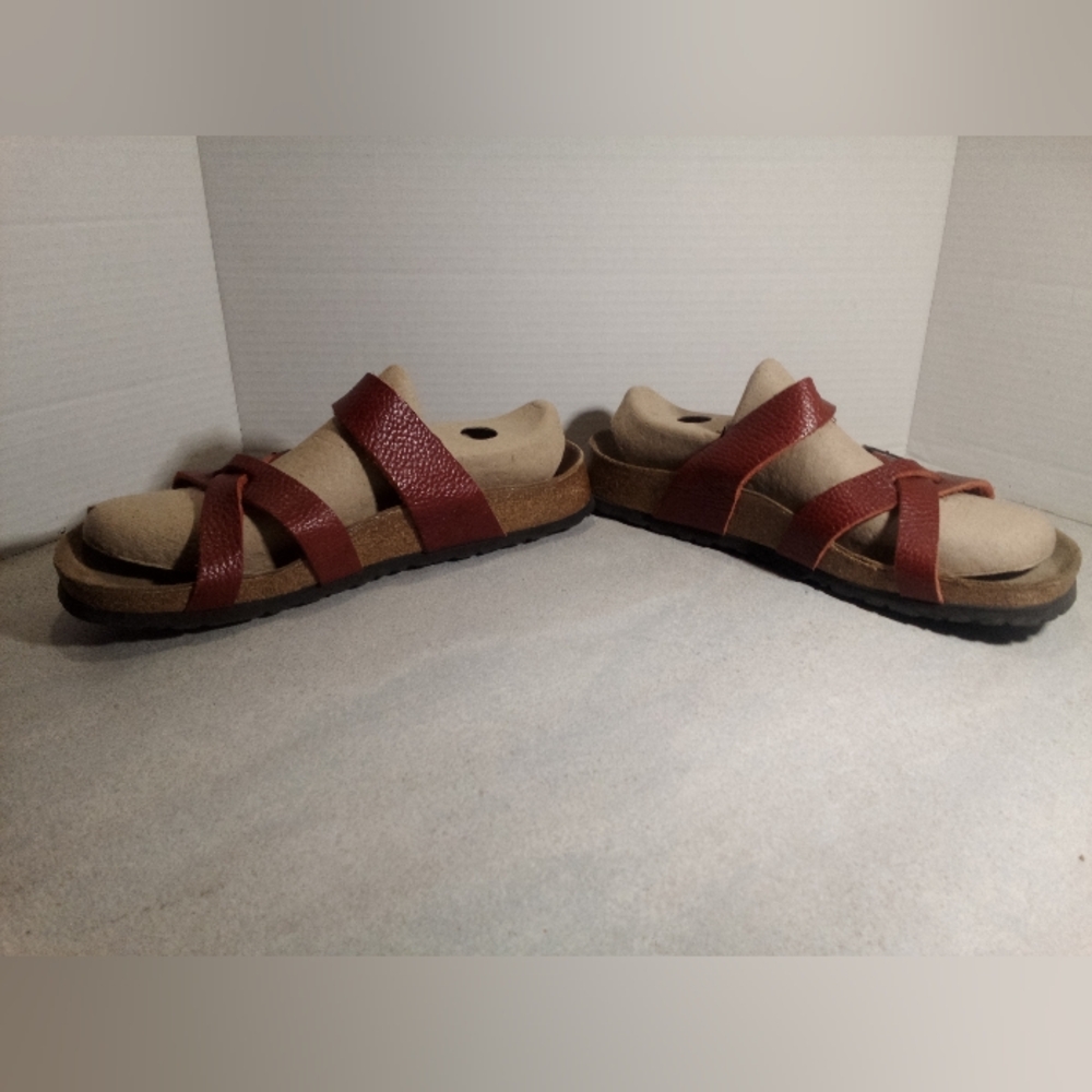 Birkenstock Tatami Red Double Buckle Crisscross Sandals US sz. Woman 11. Men 9 - Picture 4 of 10